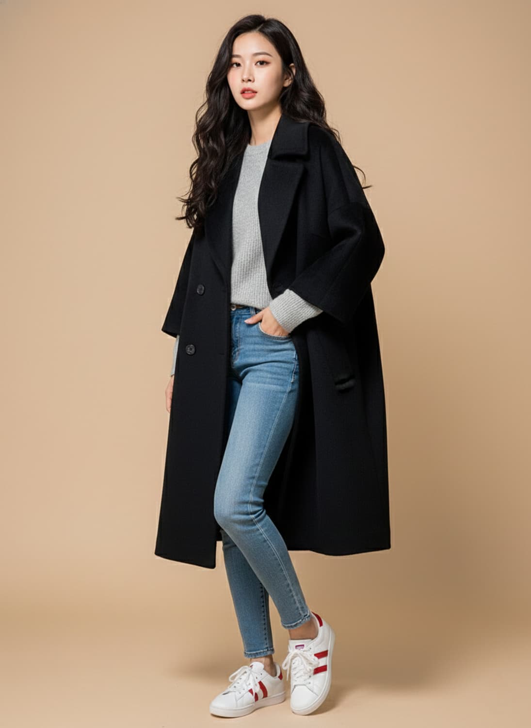 나무[NAMU] 여성 루즈핏 더블 버튼 울 코트 상품이미지1