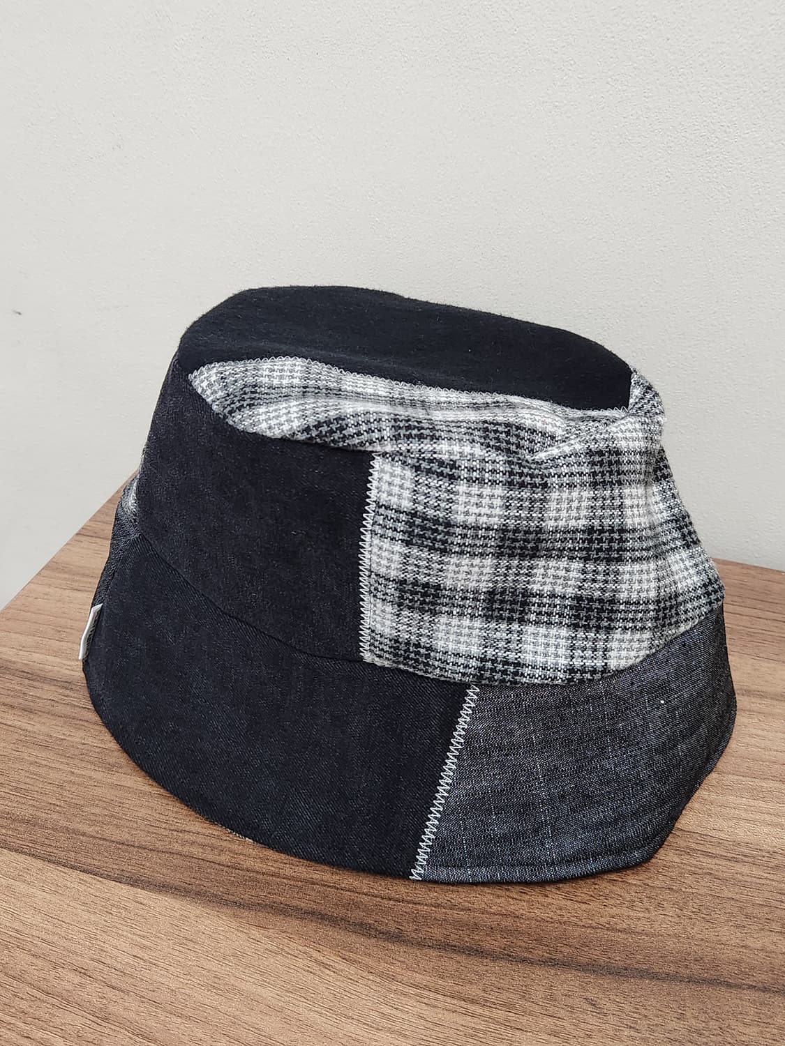 (no.3) 리버시블 패치워크 벙거지 버킷햇 Black Mix 상품이미지2