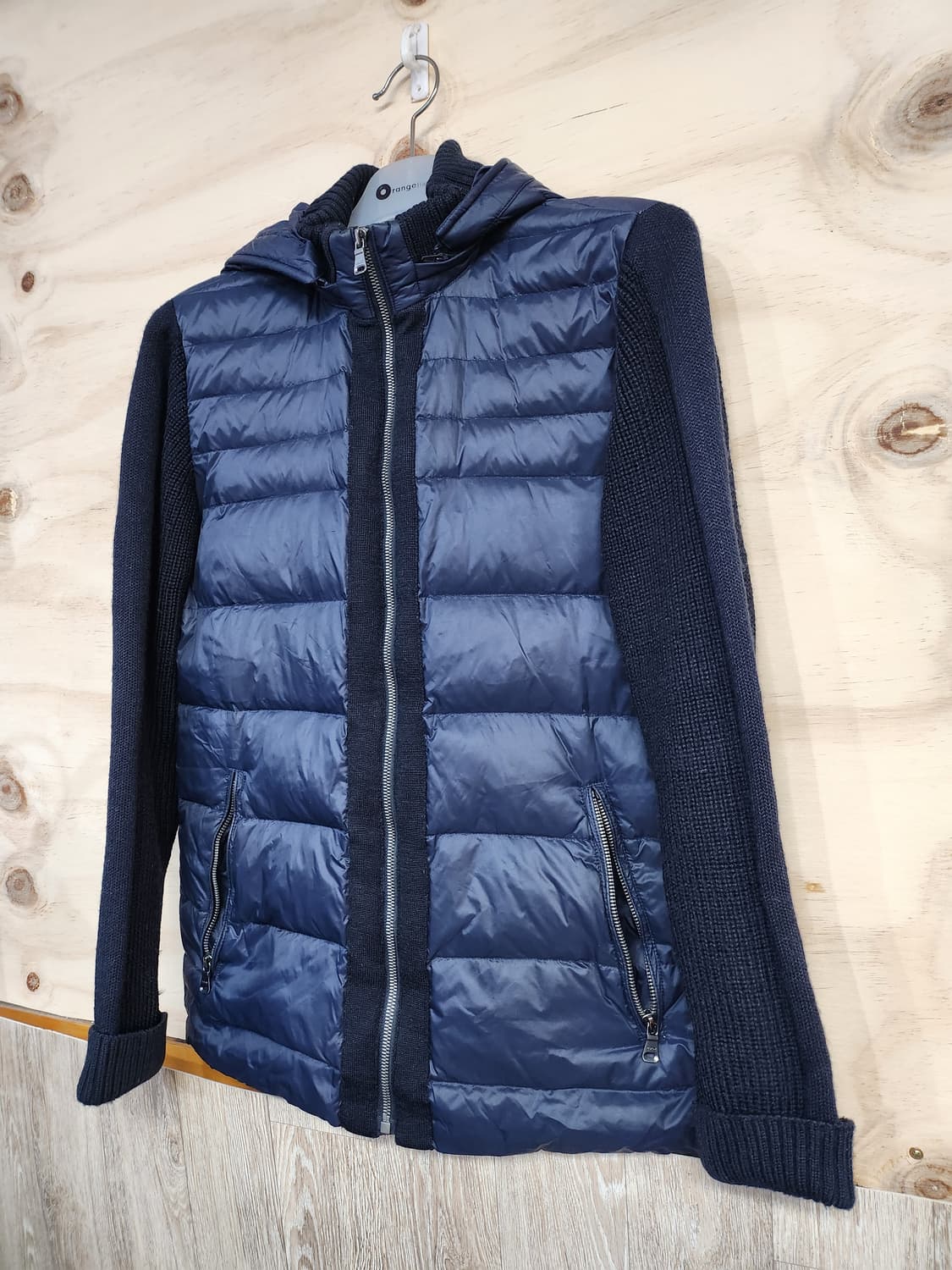 107) 페스포우 PESPOW 니트 배색 덕다운 패딩 상품이미지3