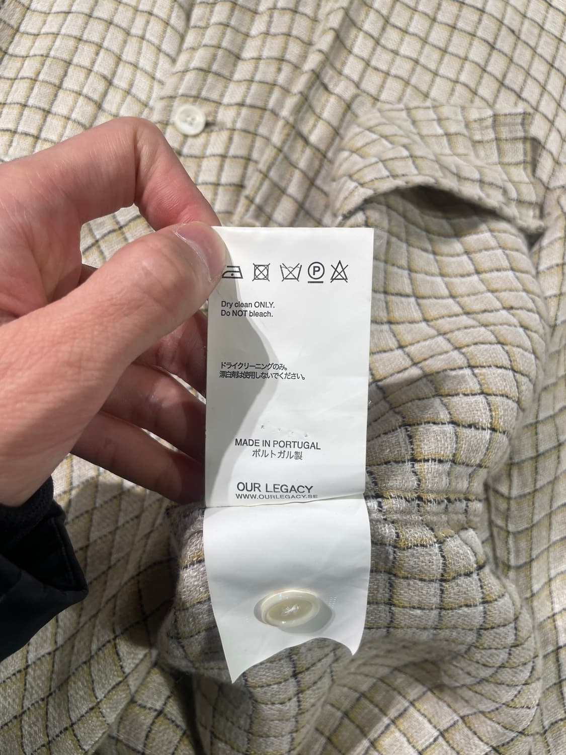 아워레가시 로우 포테이토 옐로우 체크 박스 린넨 셔츠 상품이미지9