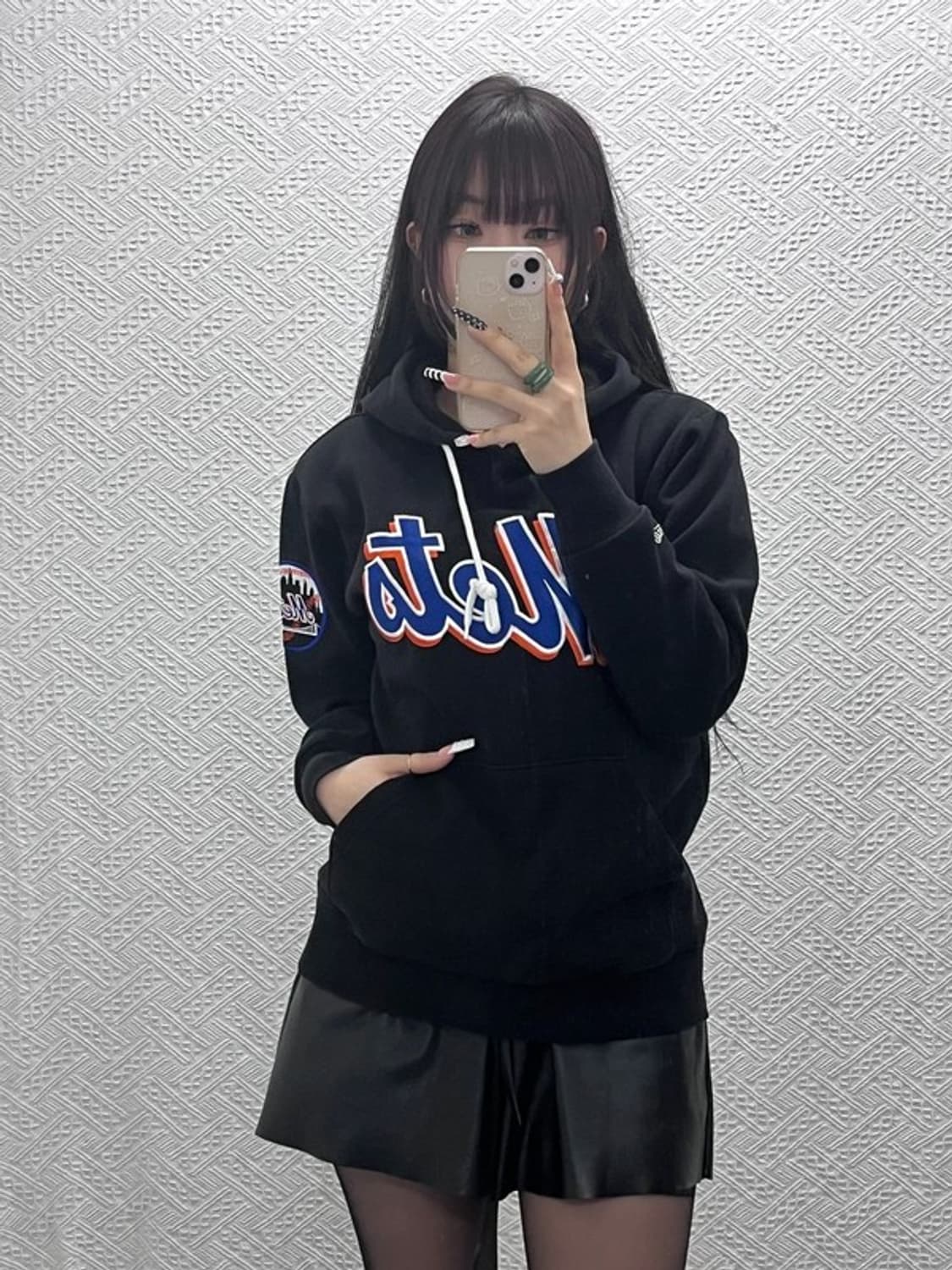 미첼엔네스 뉴욕메츠 올드스쿨 키치 로고 후드티 90 C10421 상품이미지2