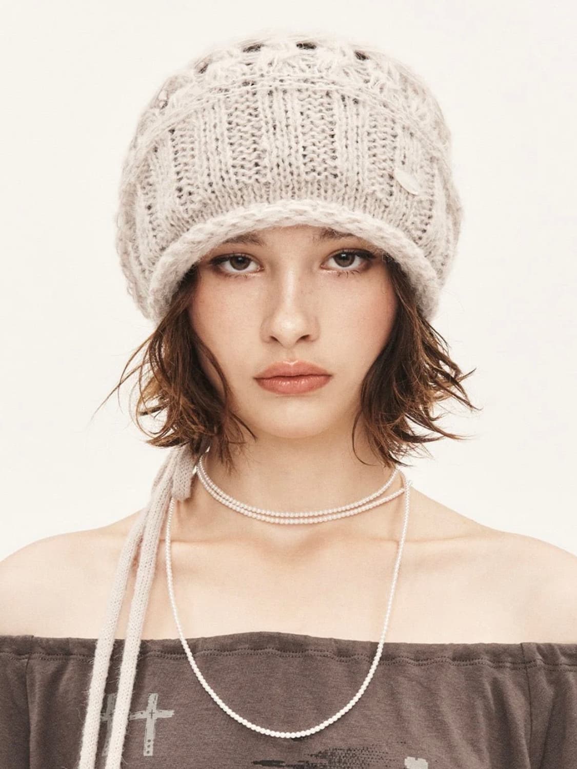 구해요) 쓰리타임즈 멜로우 비니 베이지 상품이미지1