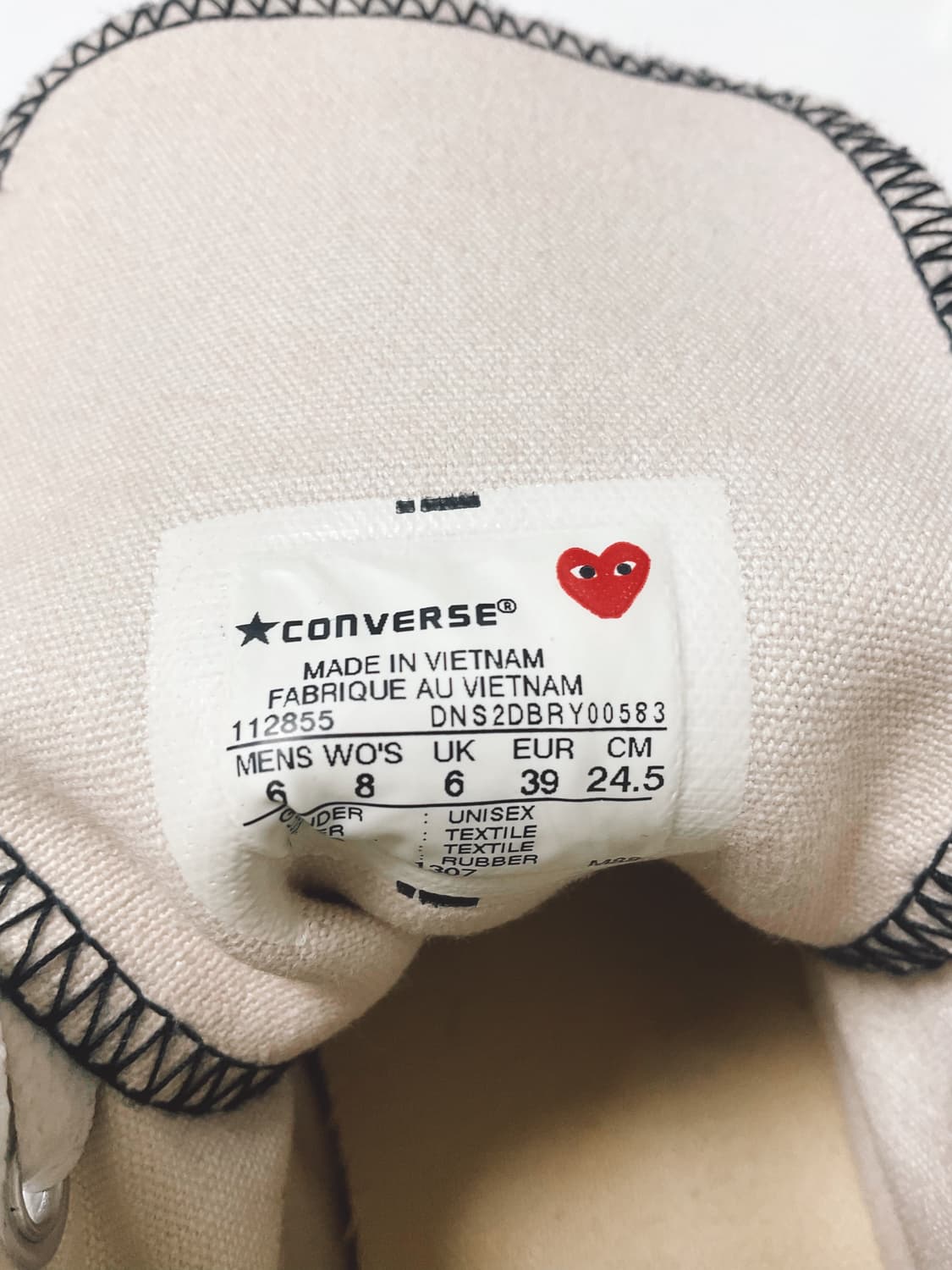 꼼데 x 컨버스 정품 , 2회착용 , 245사이즈 상품이미지6