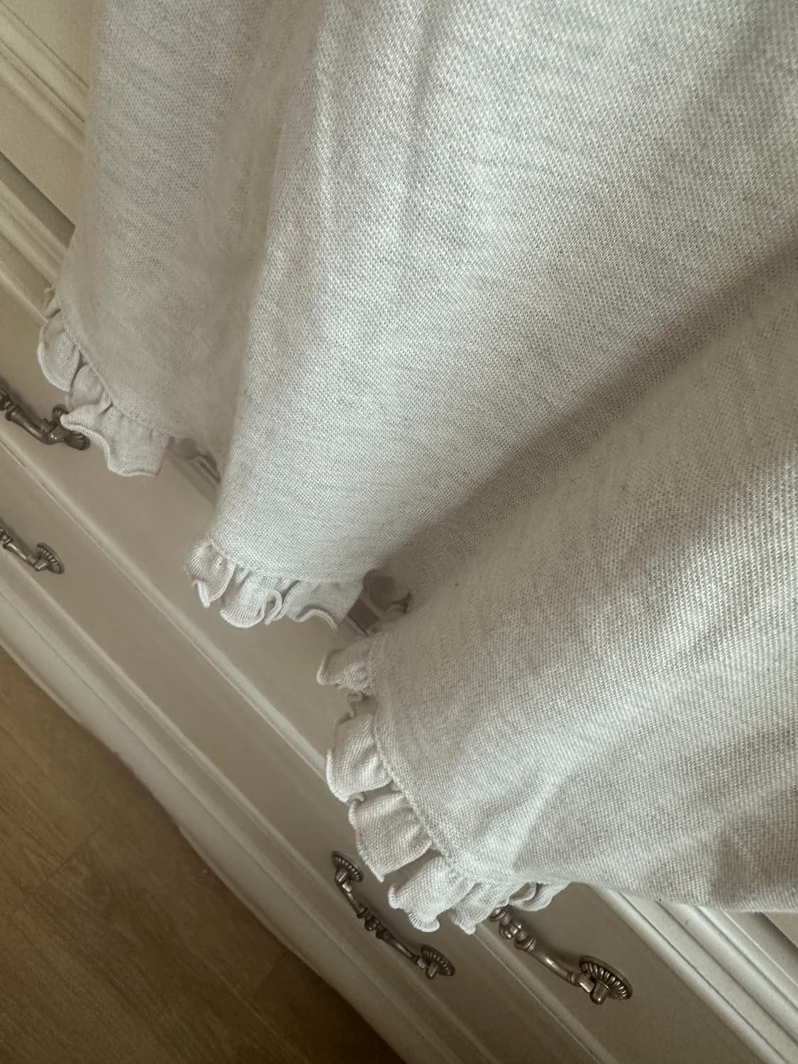 프릴 카라 반팔 티셔츠 오트밀  상품이미지3