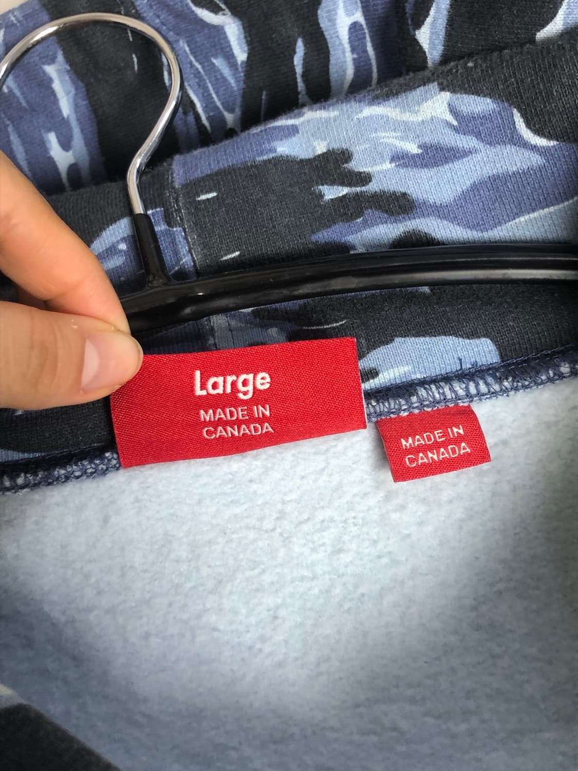 슈프림 스몰박스 후드티 블루타이거 카모 L 상품이미지5