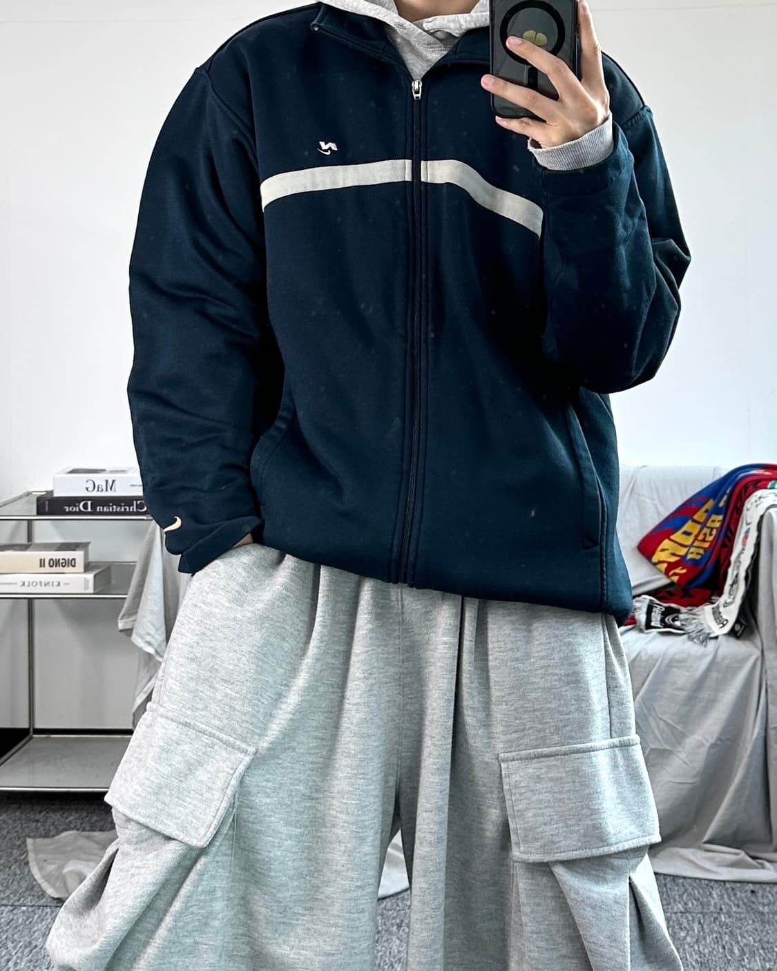 나이키 90s 네이비 트랙탑 져지 L 상품이미지3