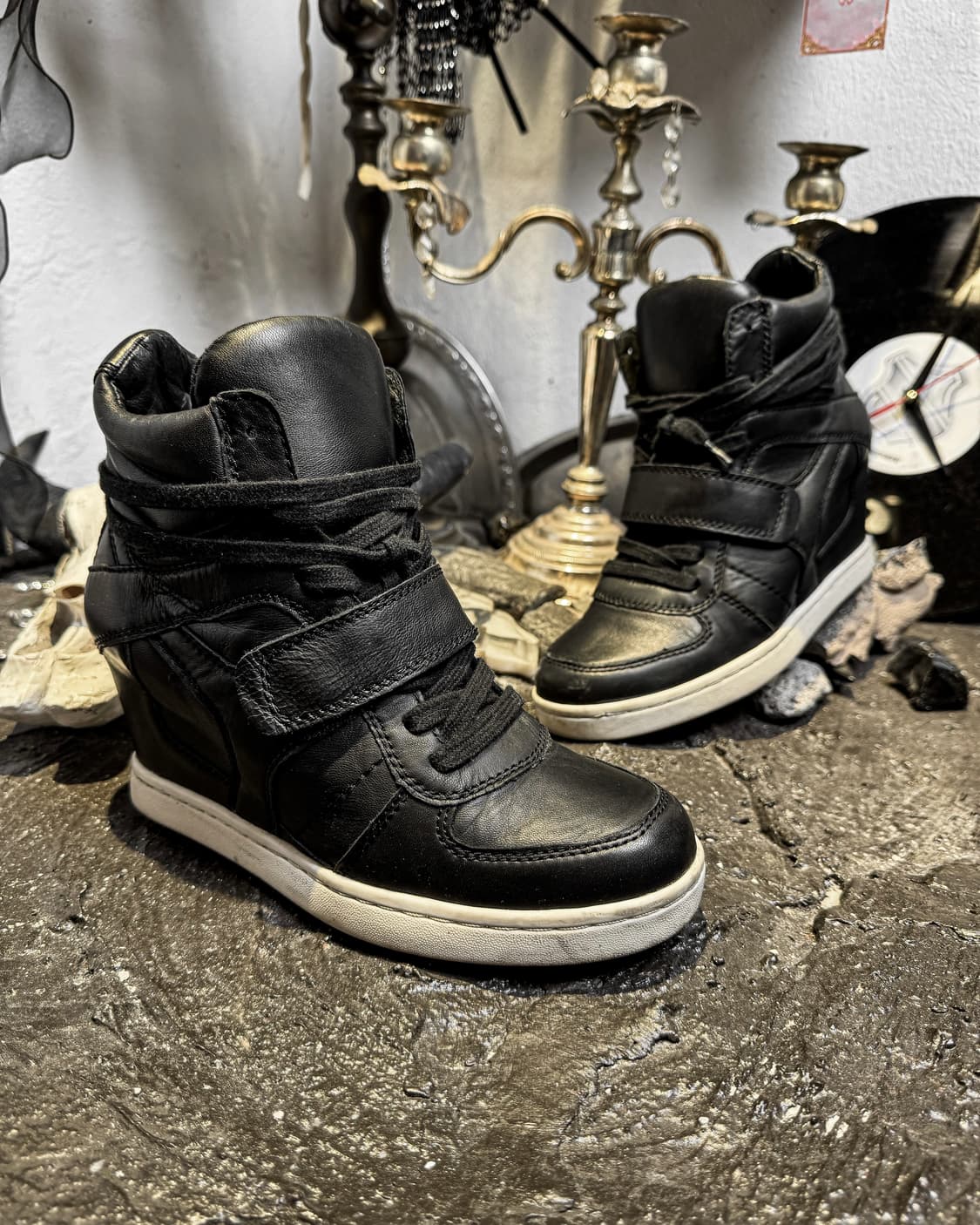ASH – Leather High-top Wedge Sneakers 상품이미지1