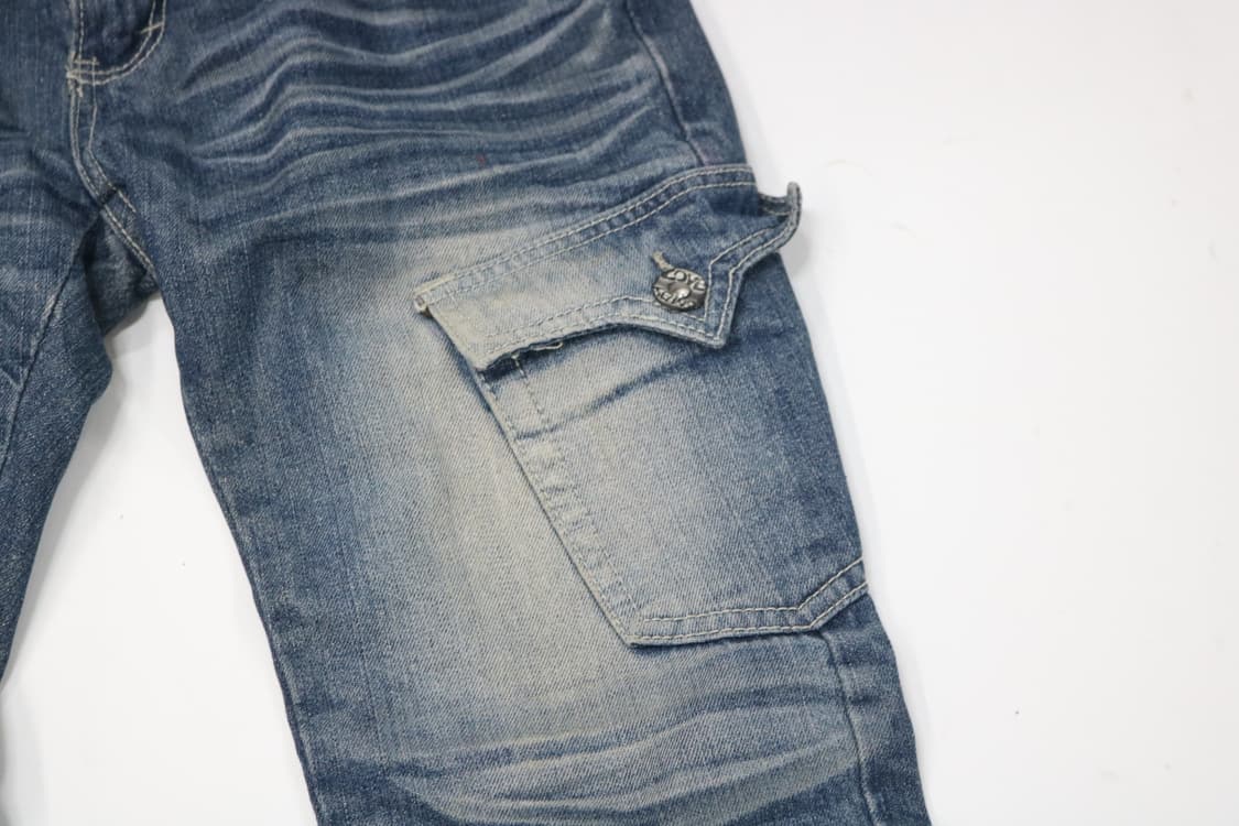 DAILY NEWS 데일리뉴스 빈티지 카고 스트라이프 워싱 데님 팬츠 상품이미지4