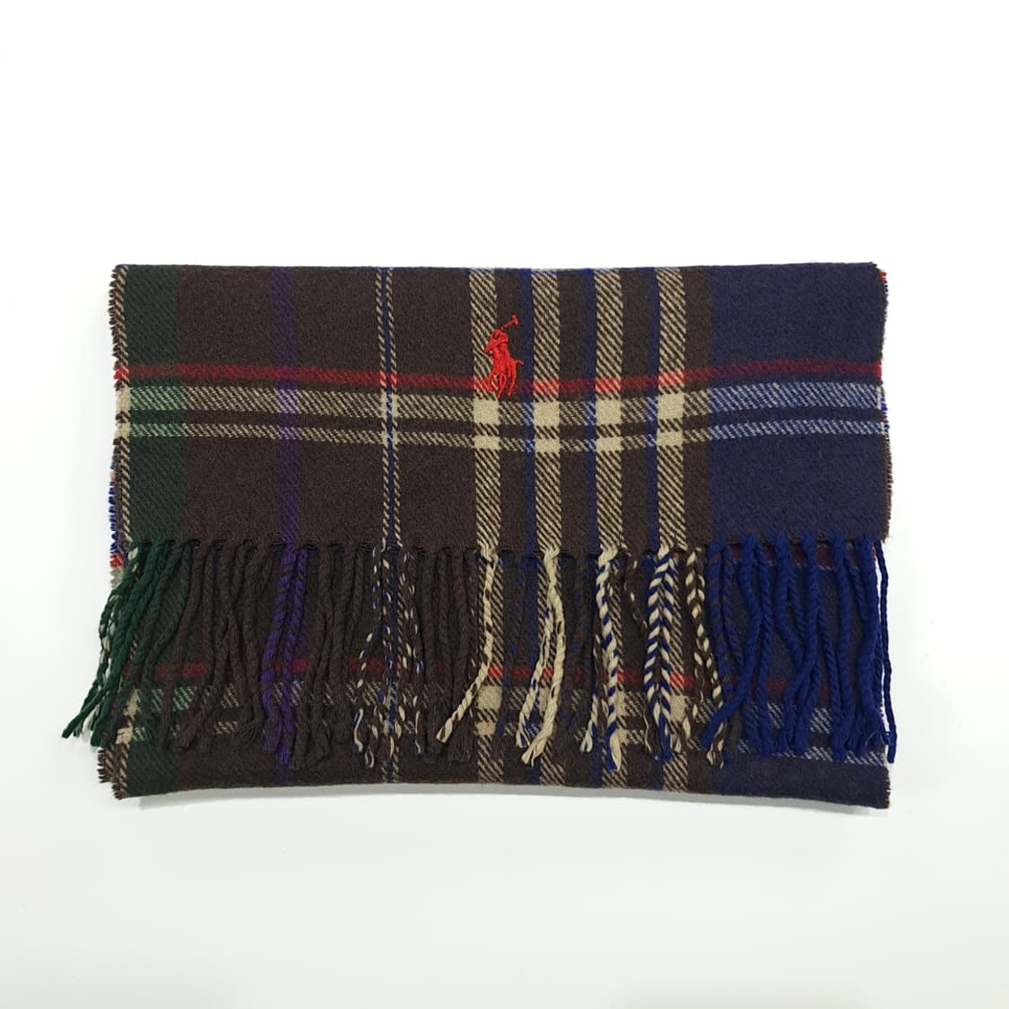 MX321 폴로 랄프로렌 네이비잉크 타탄체크 램스울 목도리 머플러 상품이미지7