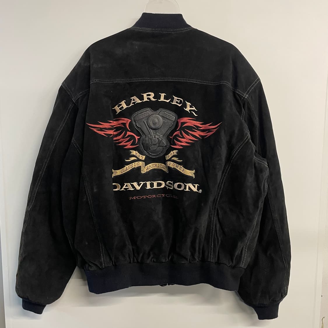 할리데이비슨 가죽 스웨이드 봄버자켓 상품이미지1