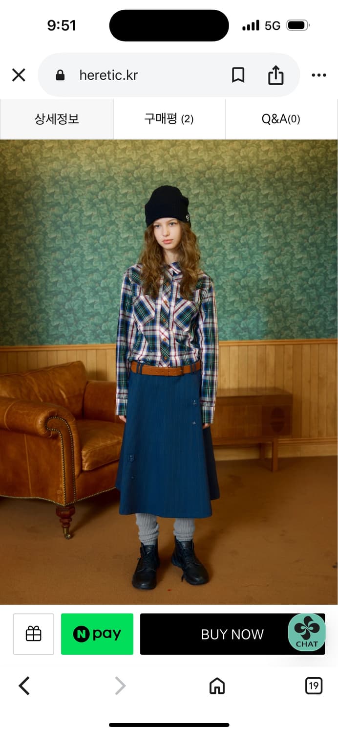 heretic western check shirt 헤레틱 체크셔츠 상품이미지3