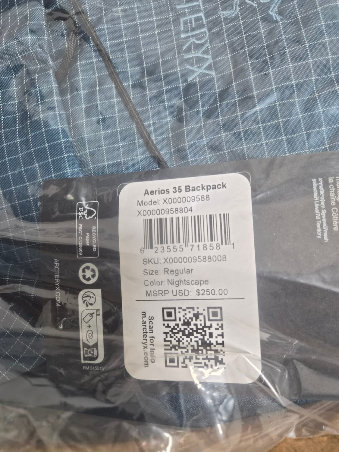 아크테릭스 에어리어스 35L 새상품 상품이미지4