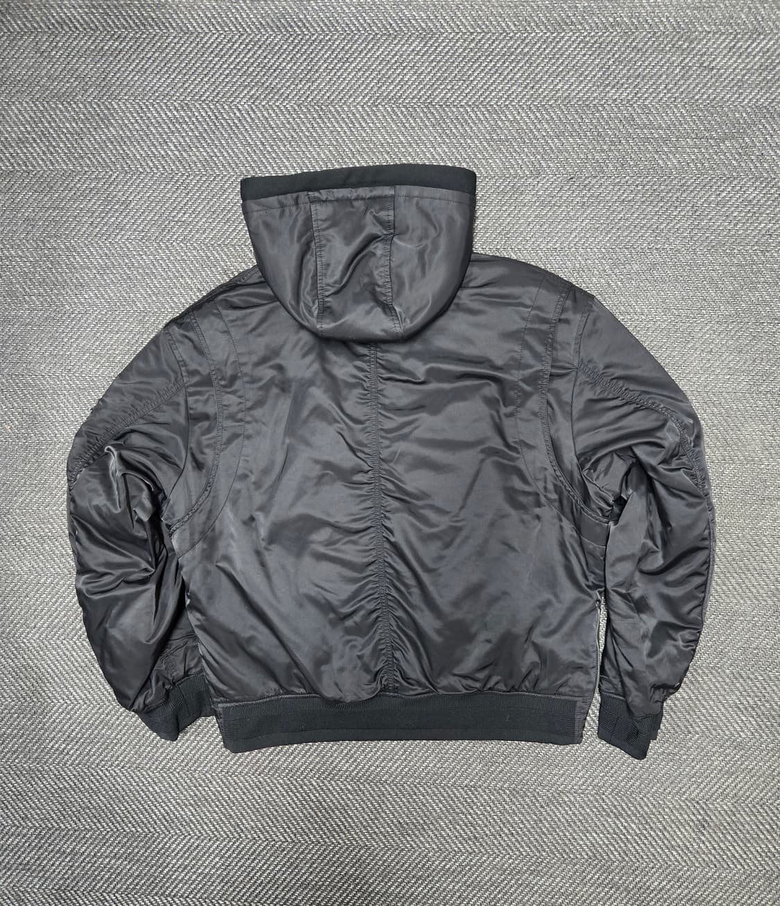 리버클래시 후드 MA-1 블루종 다운패딩 내장 후드 우븐믹스 미들 점퍼 상품이미지3