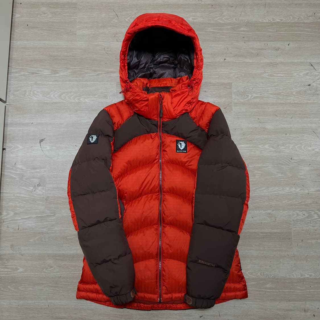 블랙야크 윈드스토퍼 여성 구스다운 후드 푸퍼 패딩 [오렌지] L/100 상품이미지1