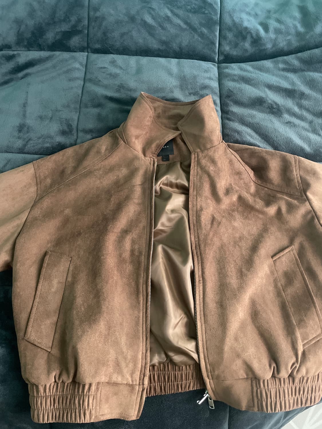 데이 크롭 스웨이트 카라 자켓 브라운 상품이미지1