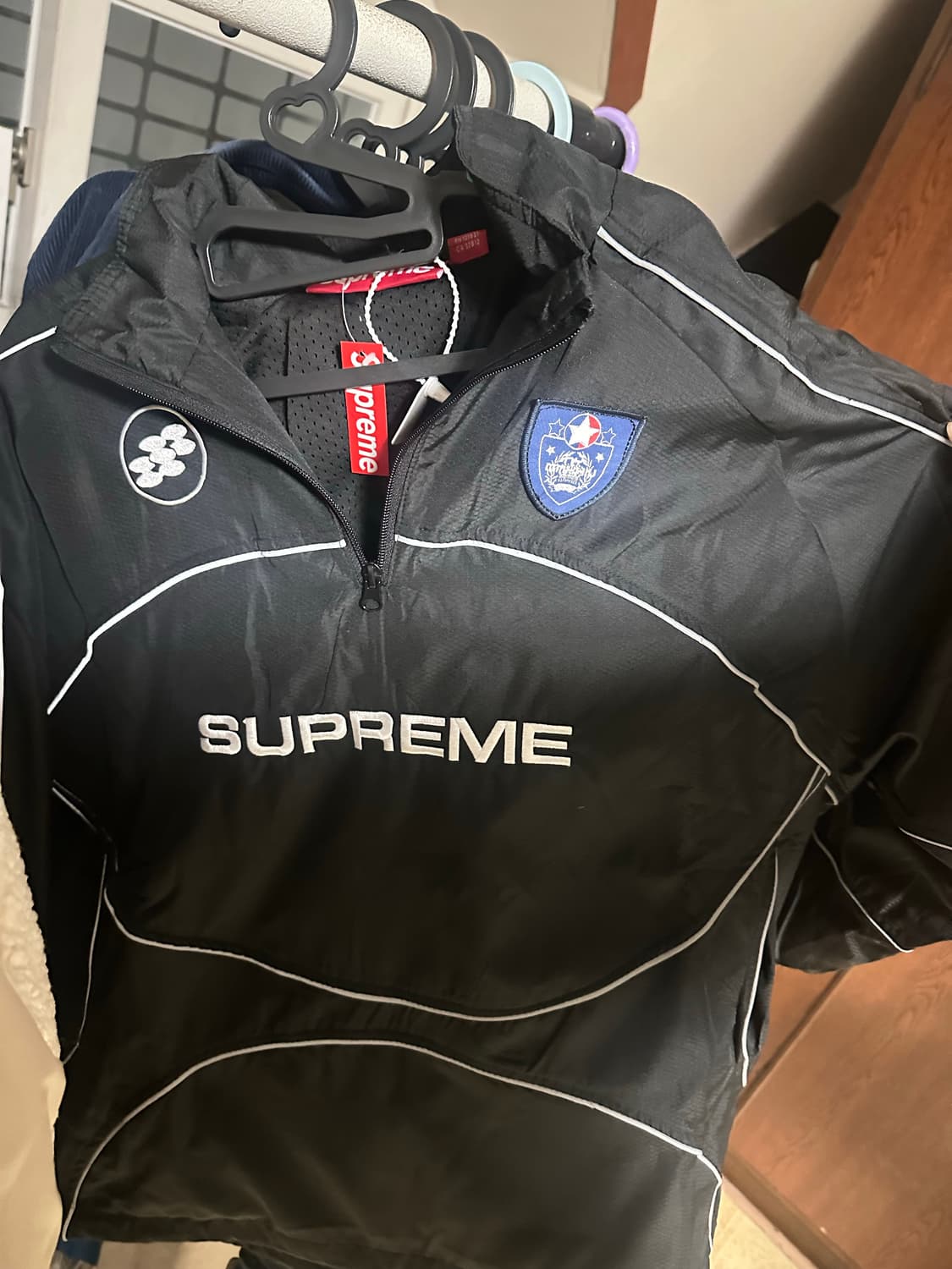 슈프림 리플렉티브 파이핑 풀오버 블랙 L 상품이미지1