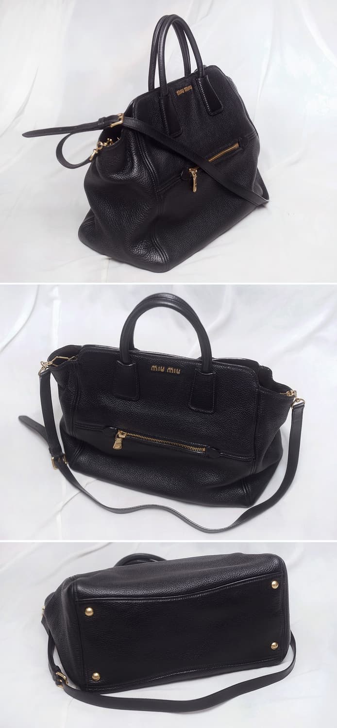 미우미우 (miu miu) 비텔로 카리브 금장 블랙 2웨이 빅토트.숄더백 상품이미지3