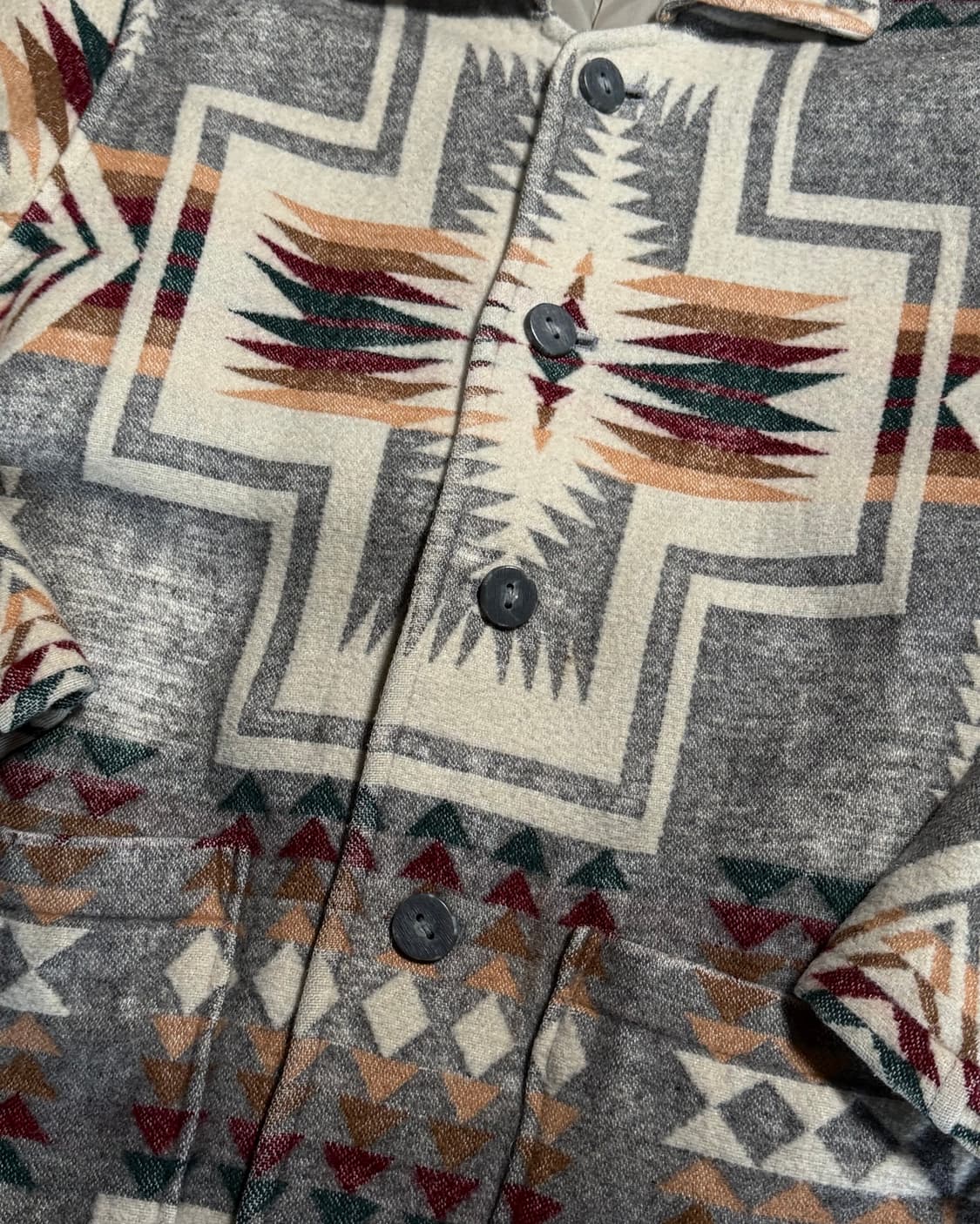 90's 화이트 팔레트 나바호 패턴 울 초어자켓 105 상품이미지3