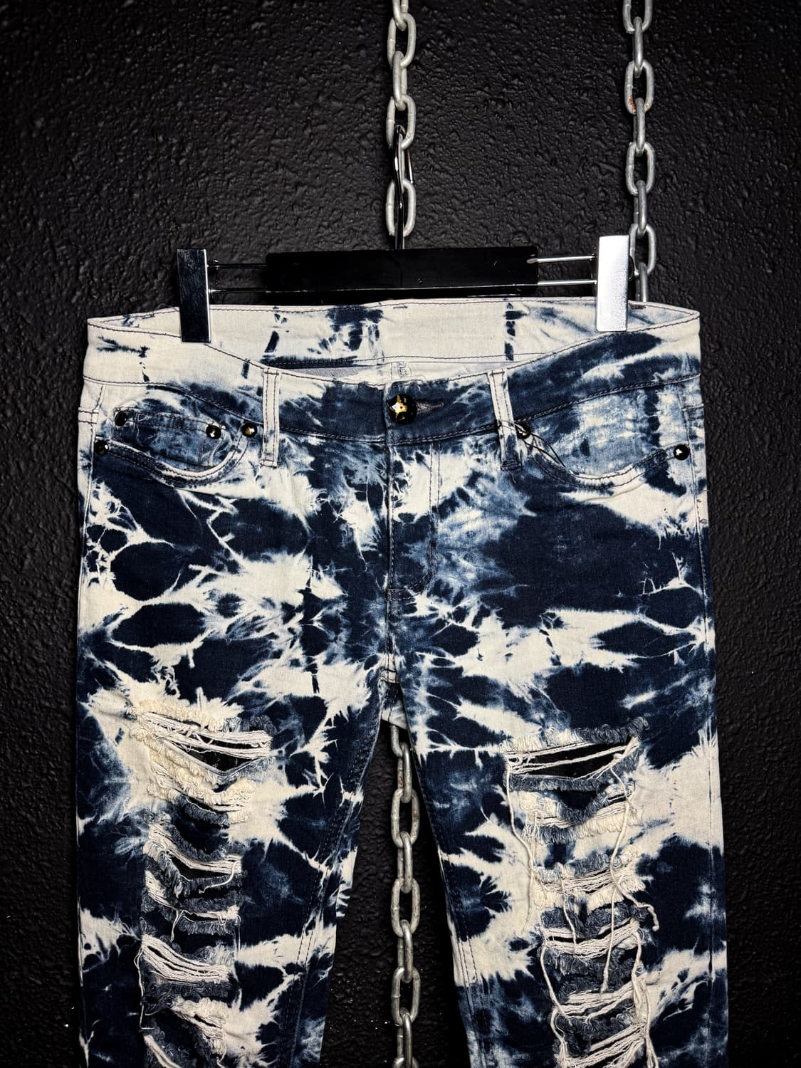 Acid Wash Destroyed Skinny Pants 상품이미지2