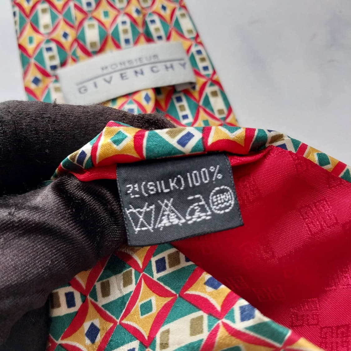 지방시 실크 기하학 패턴 넥타이 9.7cm A+~A등급 k2044 상품이미지10