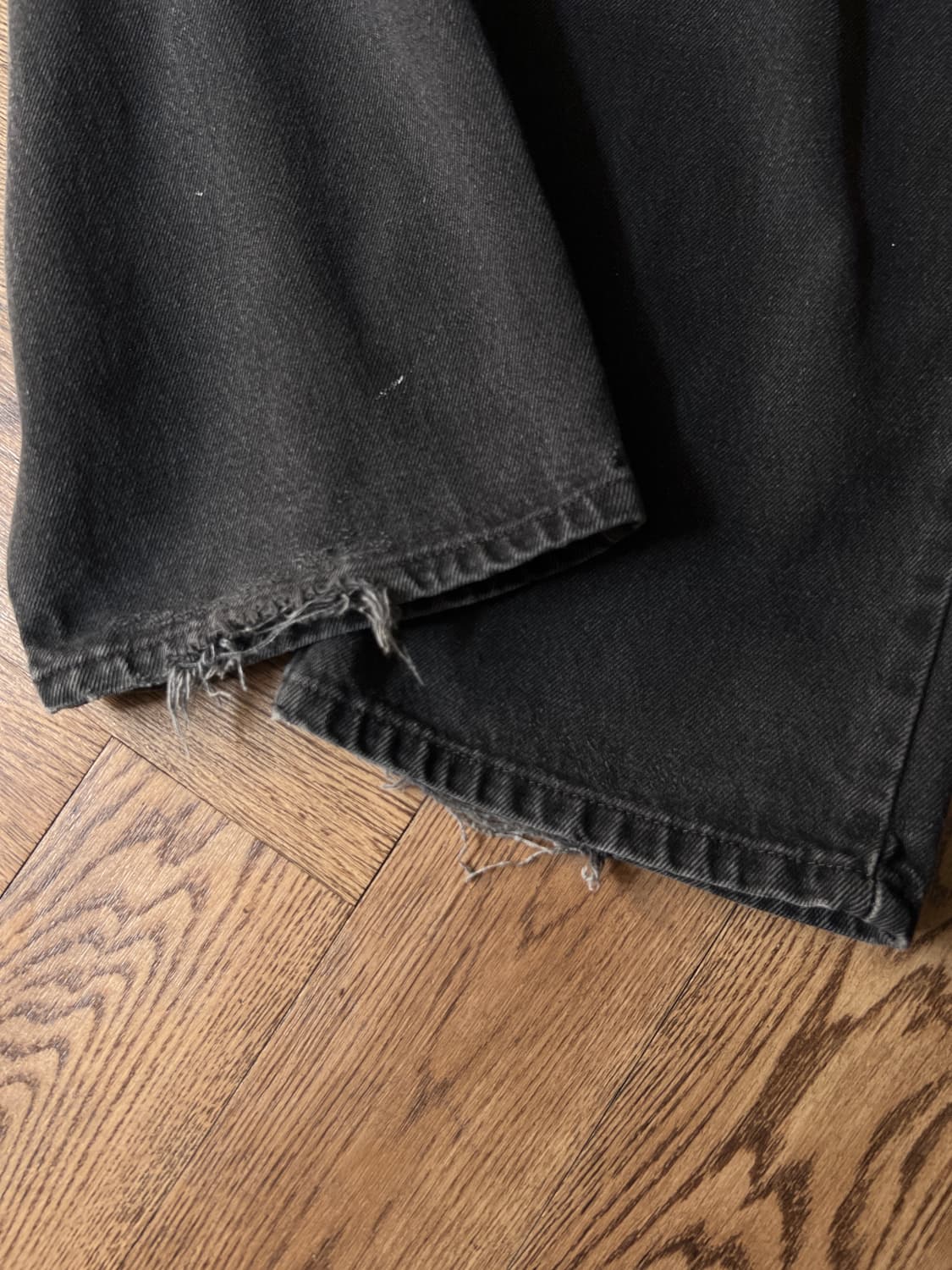 [36]00's 리바이스 505 블랭크탭 빈티지 페인팅 흑청 데님 팬츠 상품이미지6