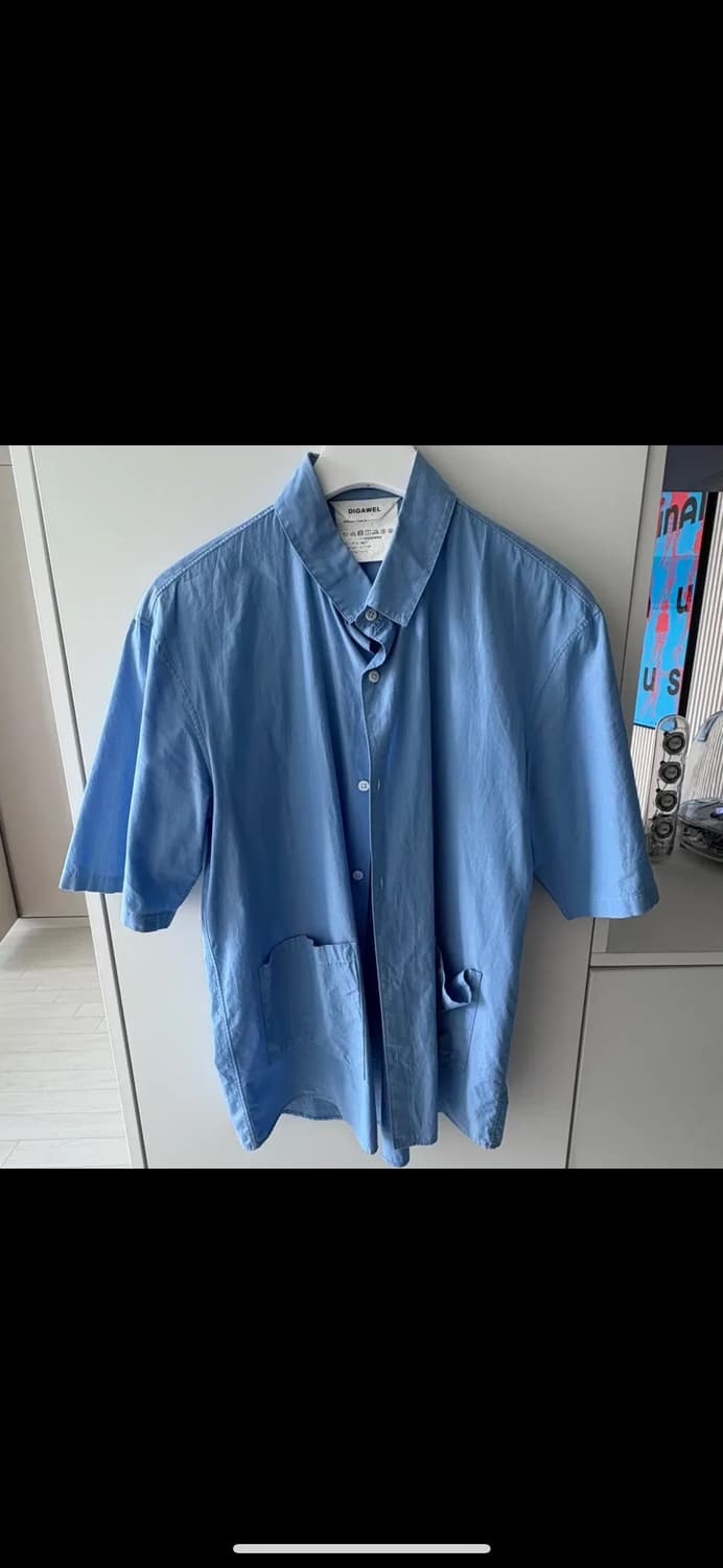 디가웰 반팔셔츠 하프셔츠 블루 삭스컬러 상품이미지1