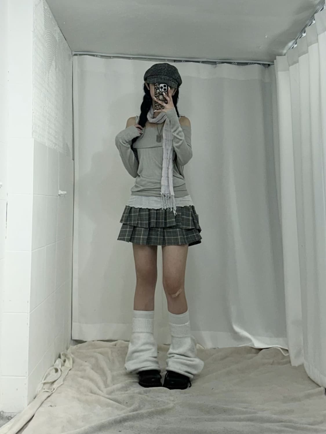 무채색 데일리 니혼진 오픈숄더 코디세트  상품이미지2