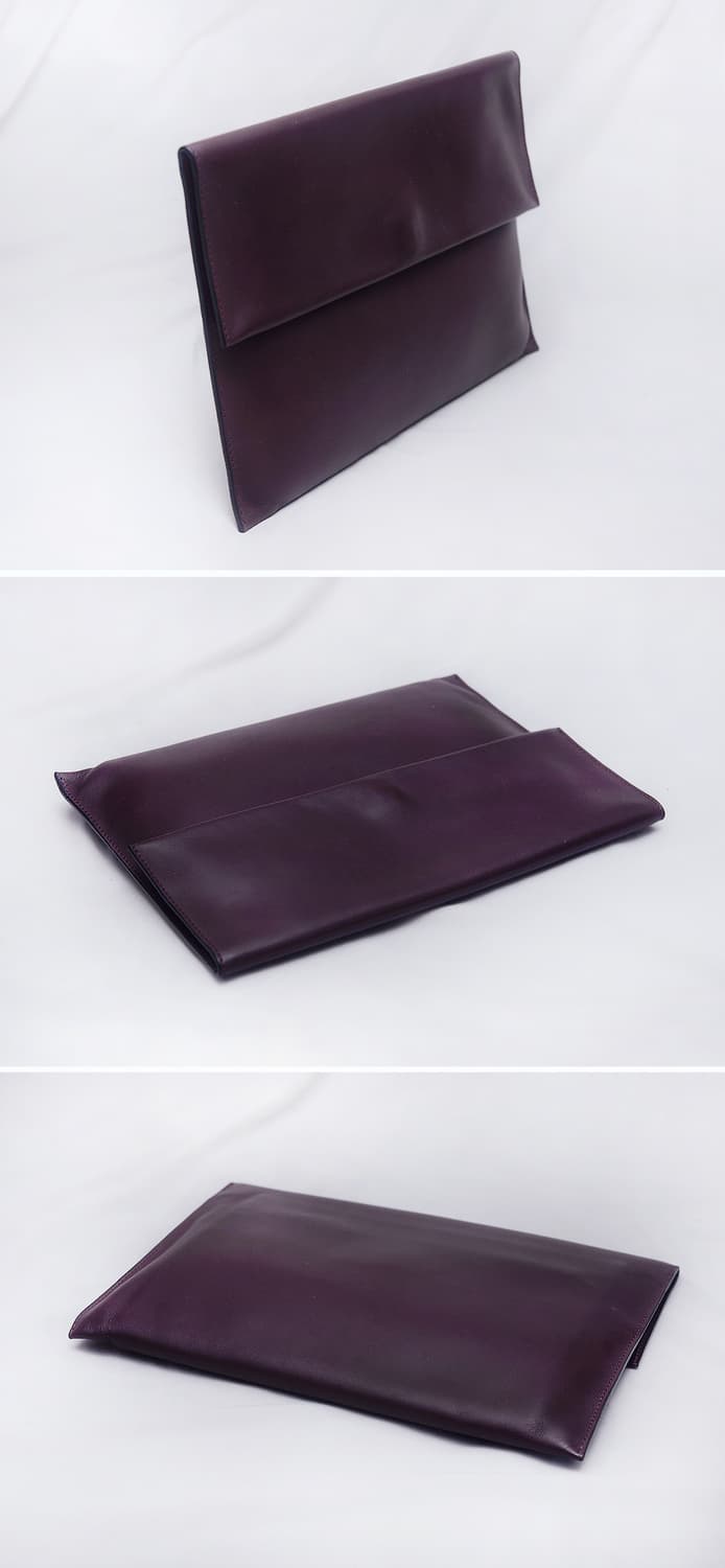 마르니 (MARNI) 버건디 나파레더 카프스킨 플랩 클러치백 상품이미지3