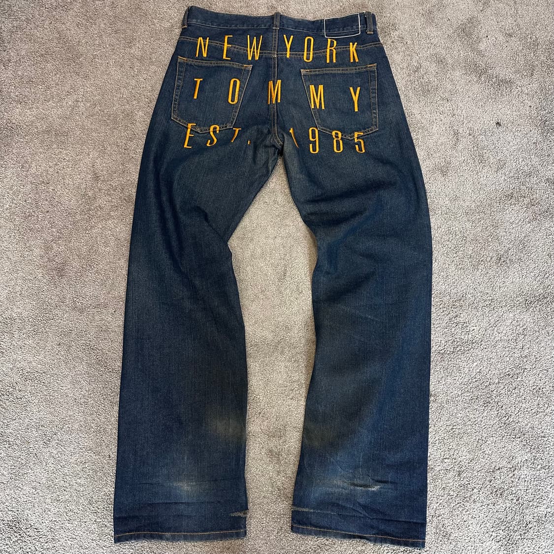 타미진스 올드스쿨 인디고 백 레터링 와이드 팬츠(32) 상품이미지2