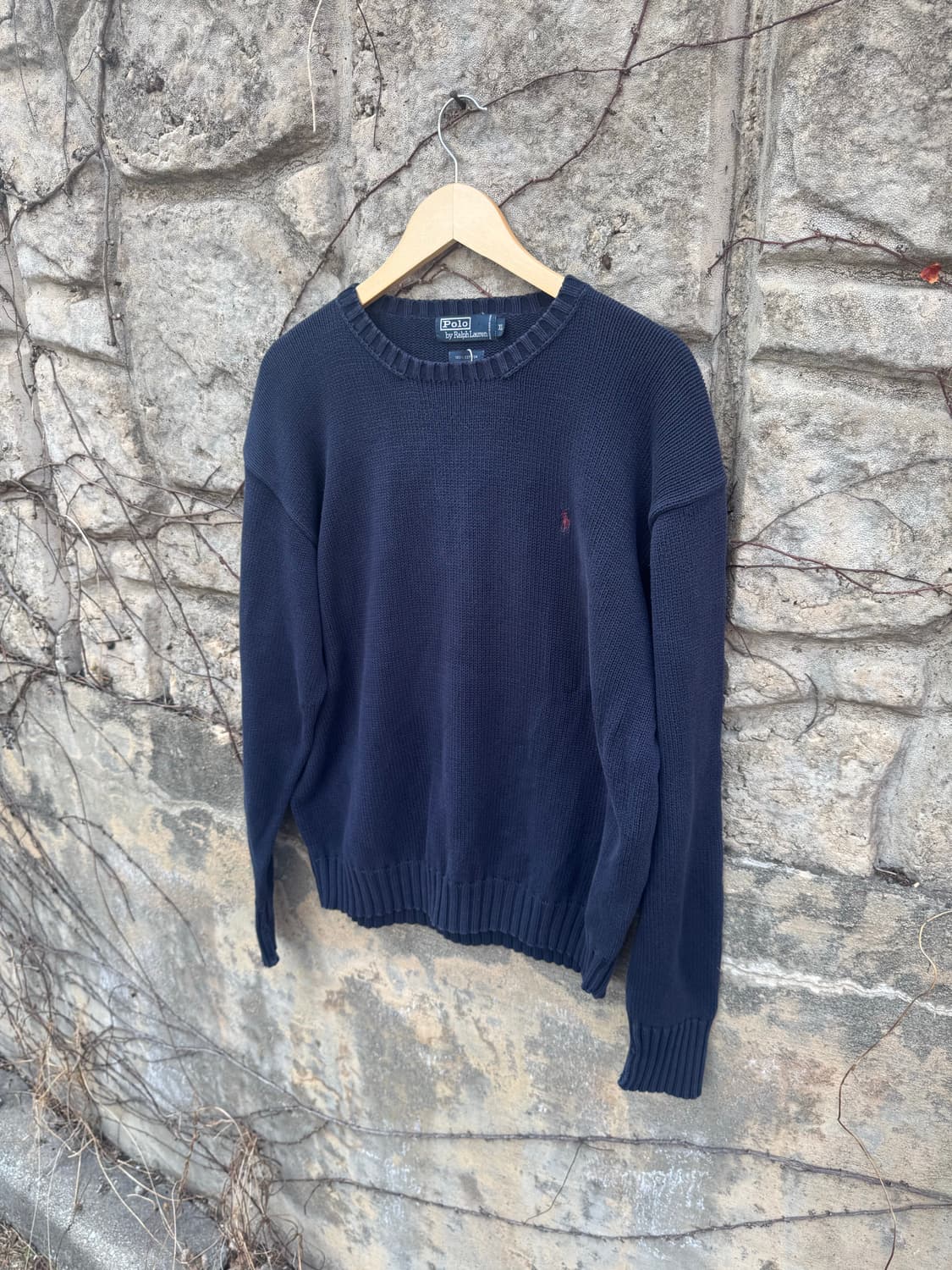 90s 폴로 랄프로렌 빈티지 코튼 니트 네이비 xl 상품이미지3