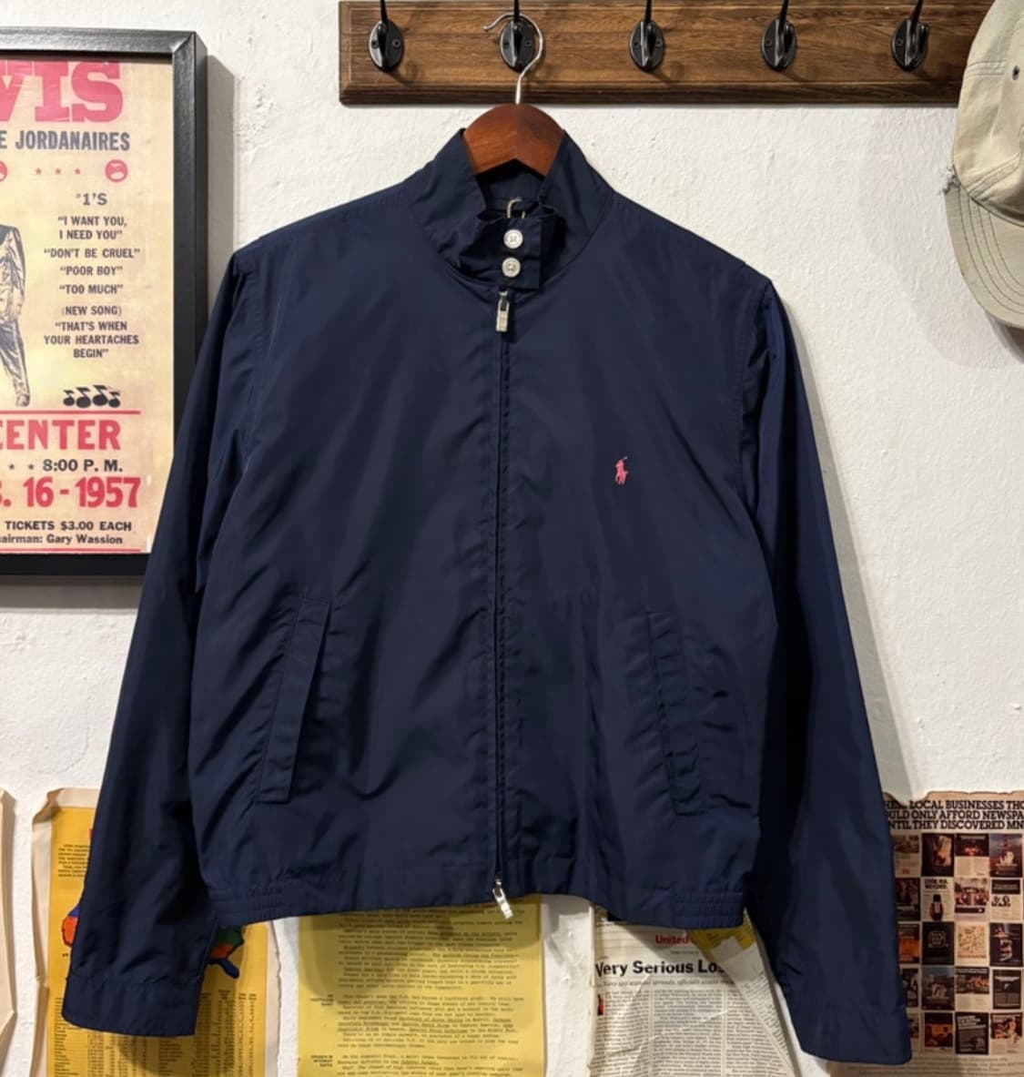폴로 랄프 로렌 폴리쉘 해링턴 자켓 네이비  상품이미지1