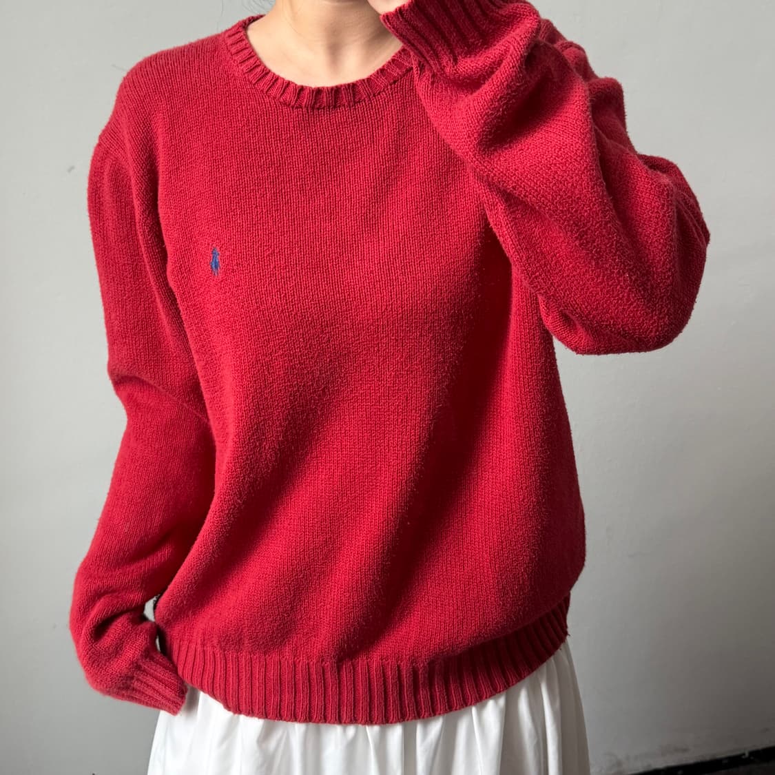 [L] 폴로 랄프로렌 레드 코튼 니트 상품이미지2