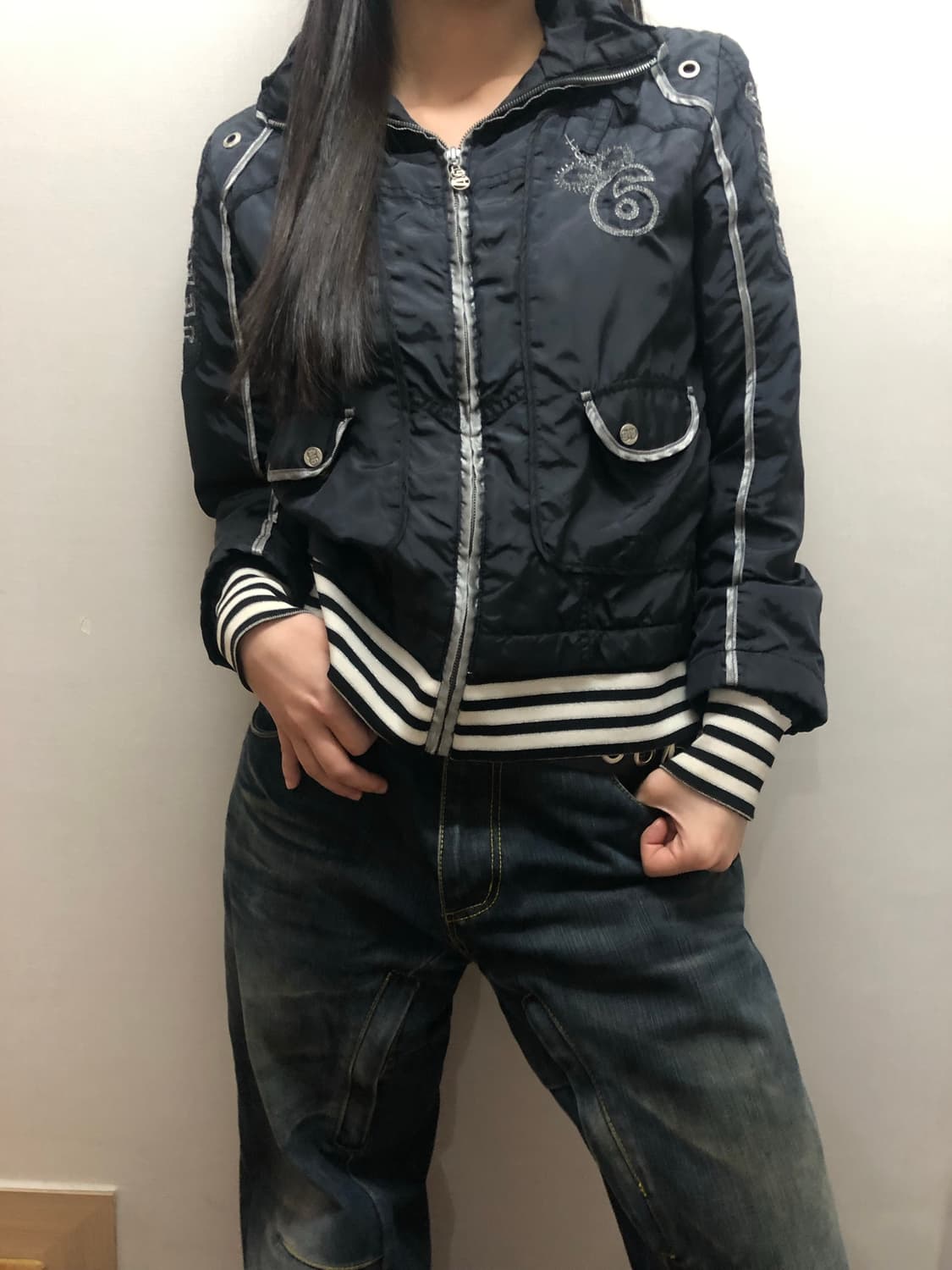 빈티지 에스크 블랙 펑크 점퍼 상품이미지2