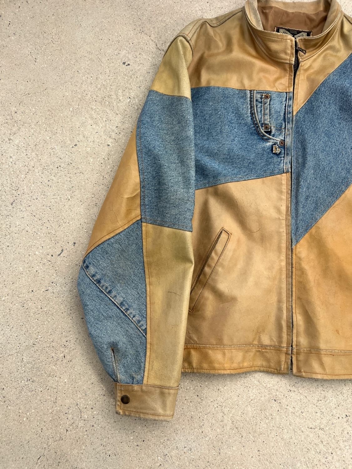 빈티지 90s 이태리 메이드 데님 / 레더 자켓  상품이미지5