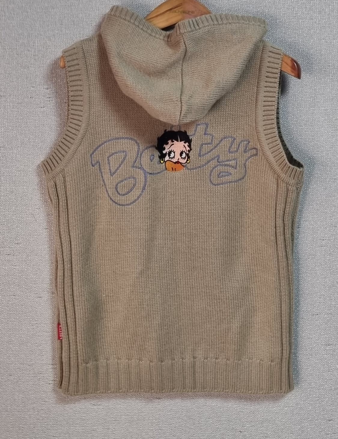 S (90) 베티붑 베이지 후드 니트 베스트 상품이미지2