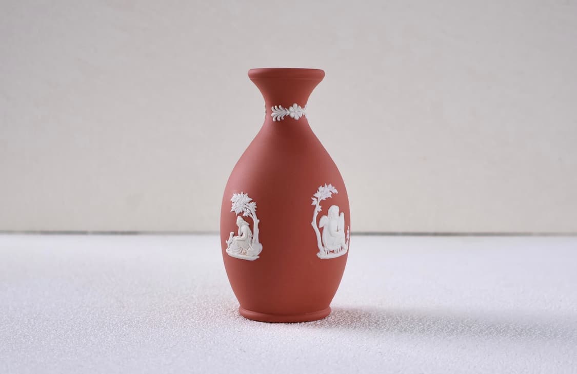 [영국앤틱] 웨지우드 제스퍼웨어 오목 베이스 화병_ 테라코타 상품이미지1