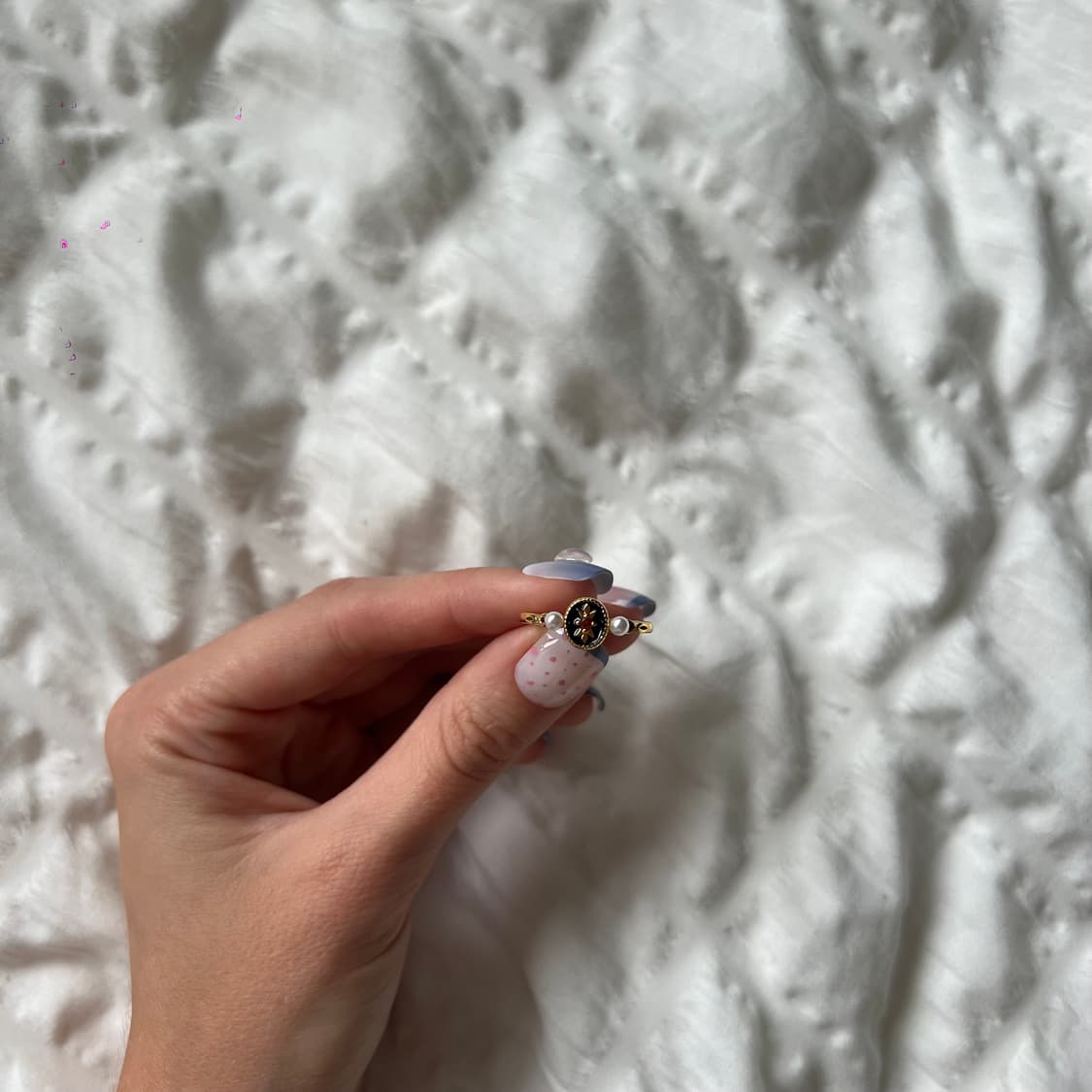 빈티지 진주 블랙 오벌 링 💛 상품이미지2