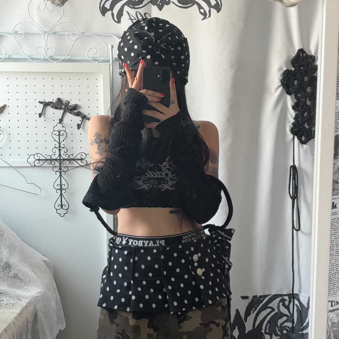 • black dot ribbon beanie 상품이미지2