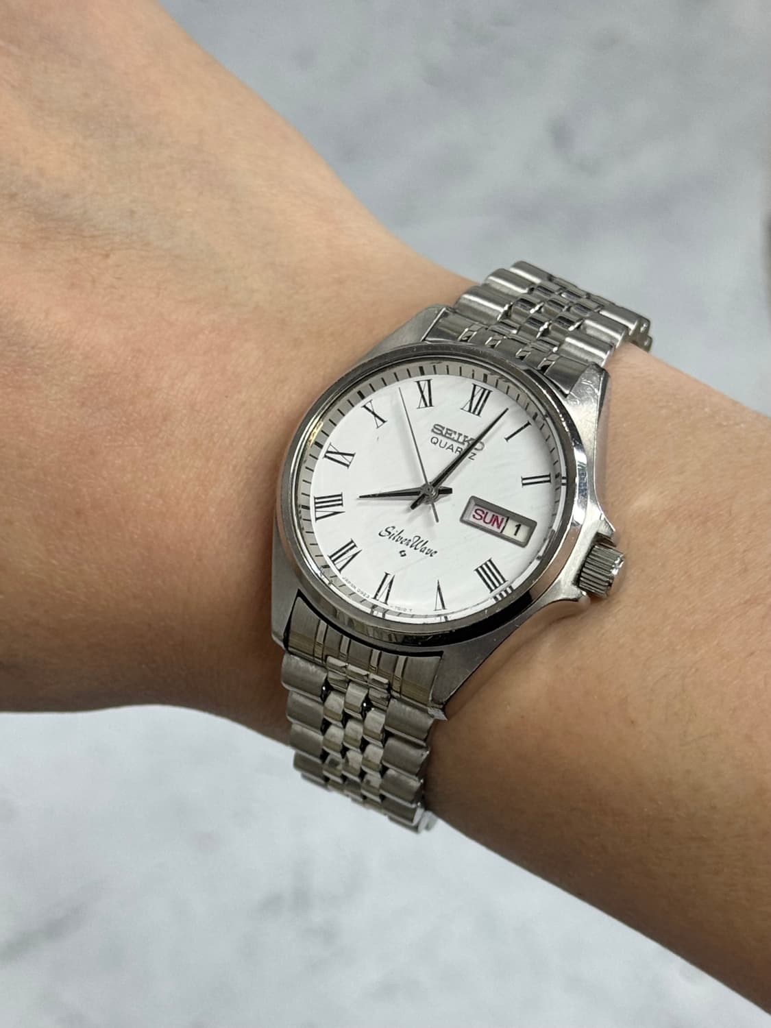 70s 빈티지 세이코 실버웨이브 로마인덱스 쿼츠 상품이미지10