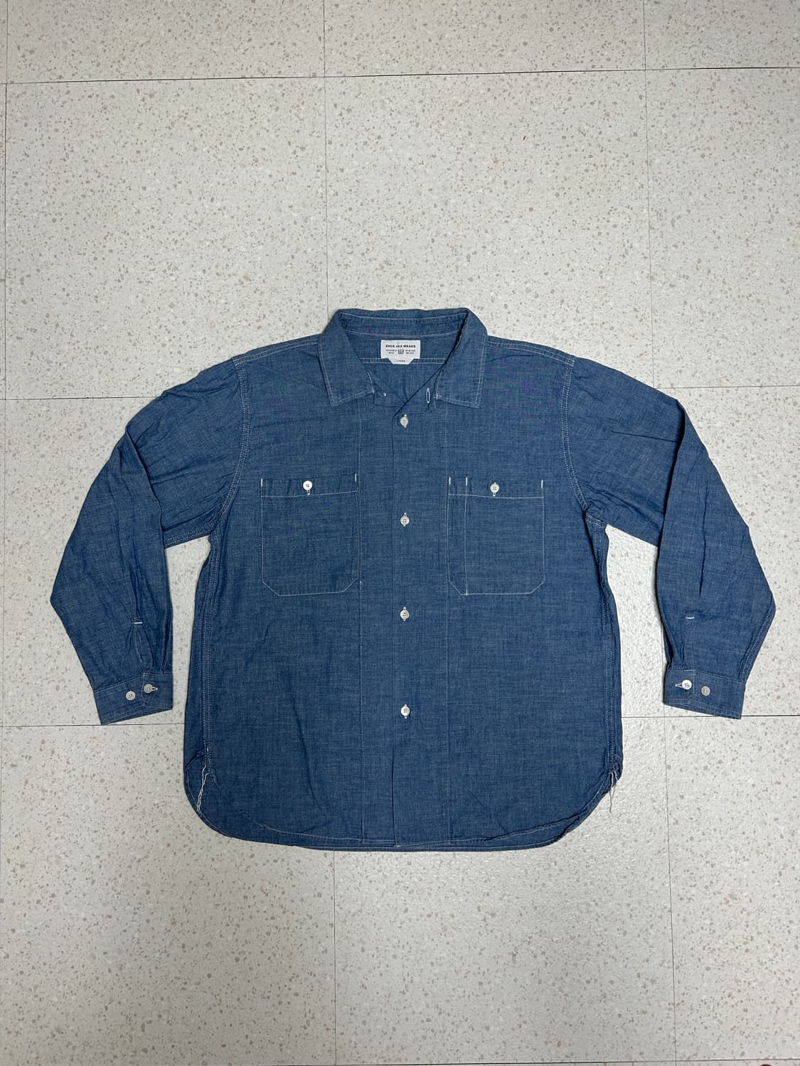 Ends and Means Work Shirts Chambray L 상품이미지1