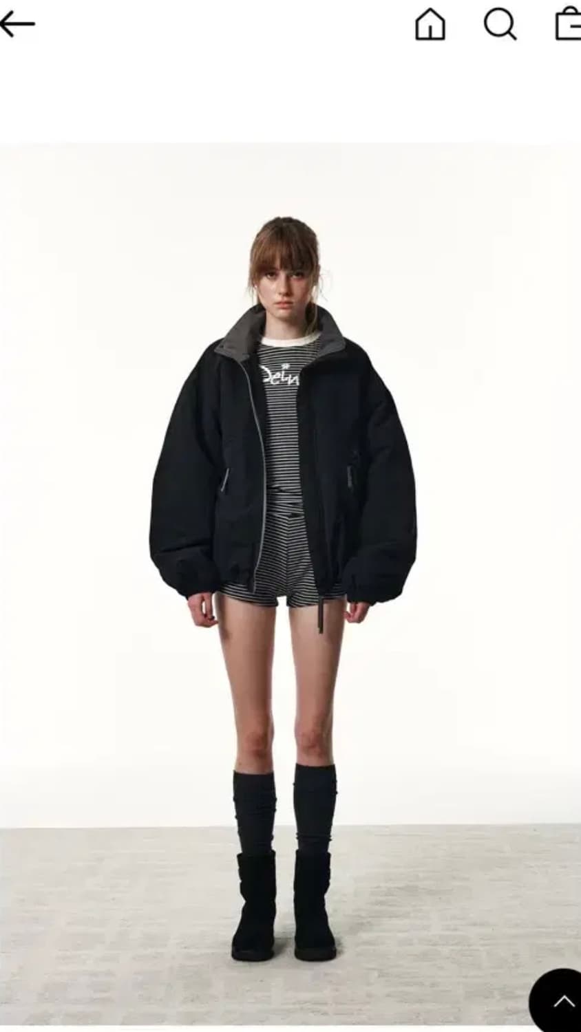 다이닛 HIGH COLLAR BOMBER JUMPER IN BLACK 상품이미지3