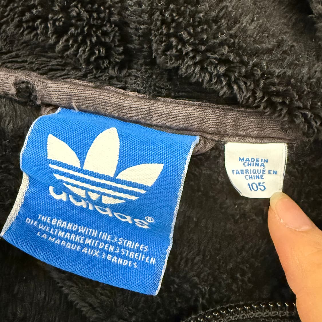 아디다스 빅로고 파이어버드 후리스 후드집업 블랙 105 상품이미지5