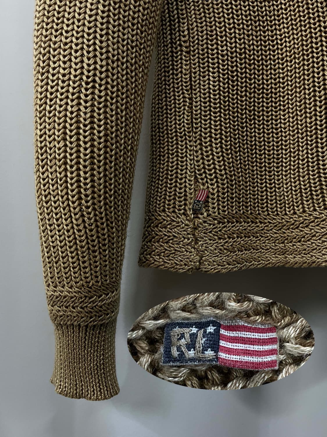 폴로 랄프로렌 탄베이지 피그먼트 워시드 코튼 셔들 니트 자켓 상품이미지8