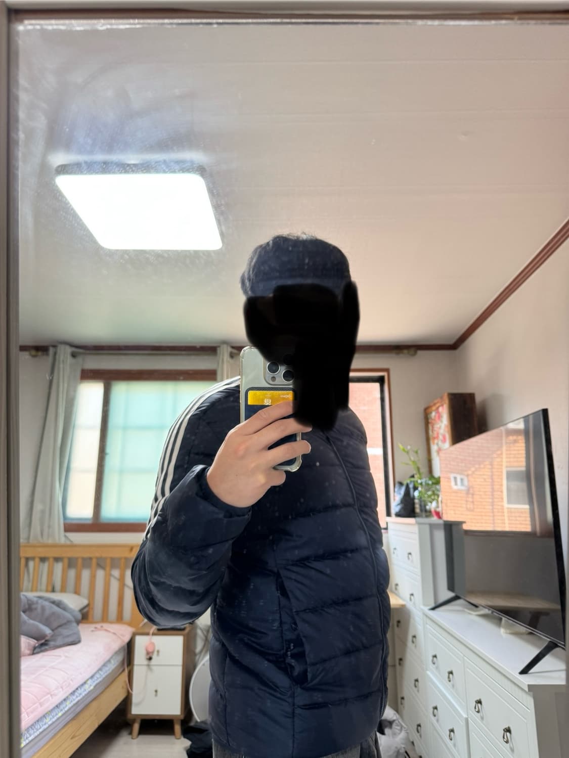 아디다스 네이비 오리털 경량패딩 L 상품이미지3