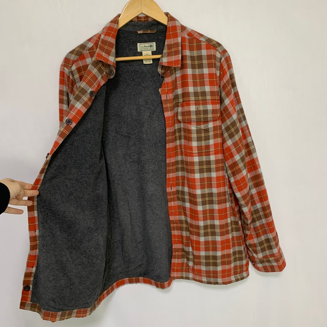 L.L.Bean 체크 셔츠 남방 엘엘빈 기모 남녀공용 빈티지 L 상품이미지4