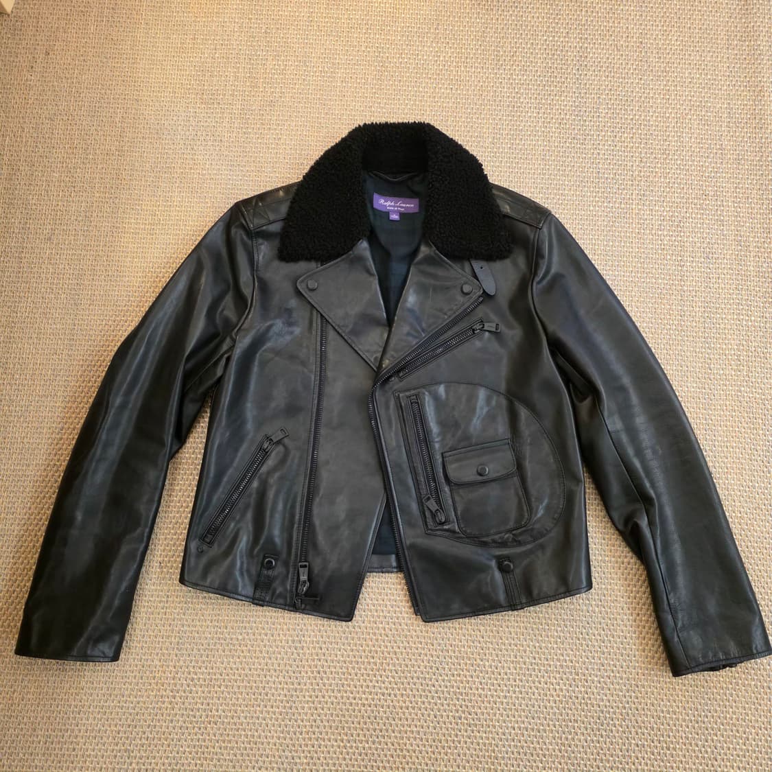 [명작] 랄프로렌 퍼플라벨 이탈리안 최고급 더블라이더 카프레더 자켓 상품이미지3