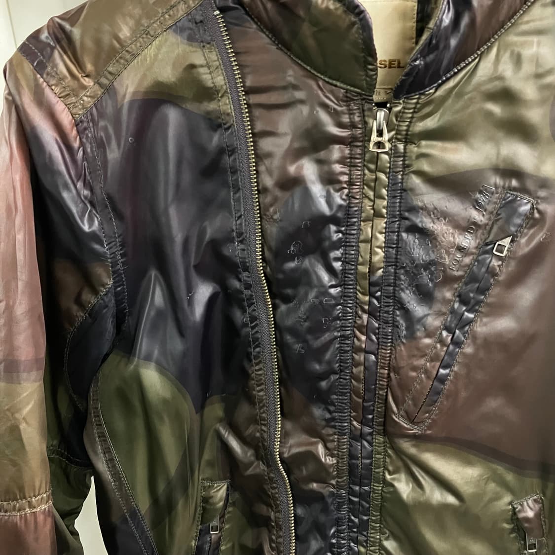 디젤 카모플라쥬 밀리터리 경량 패딩 자켓 S 상품이미지4