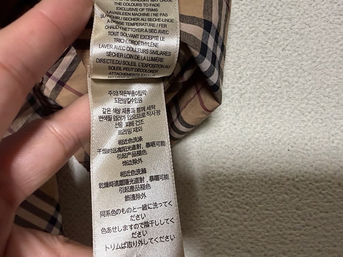 버버리 채크 코튼 플란넬 셔츠 남방 남성용 100사이즈 상품이미지6