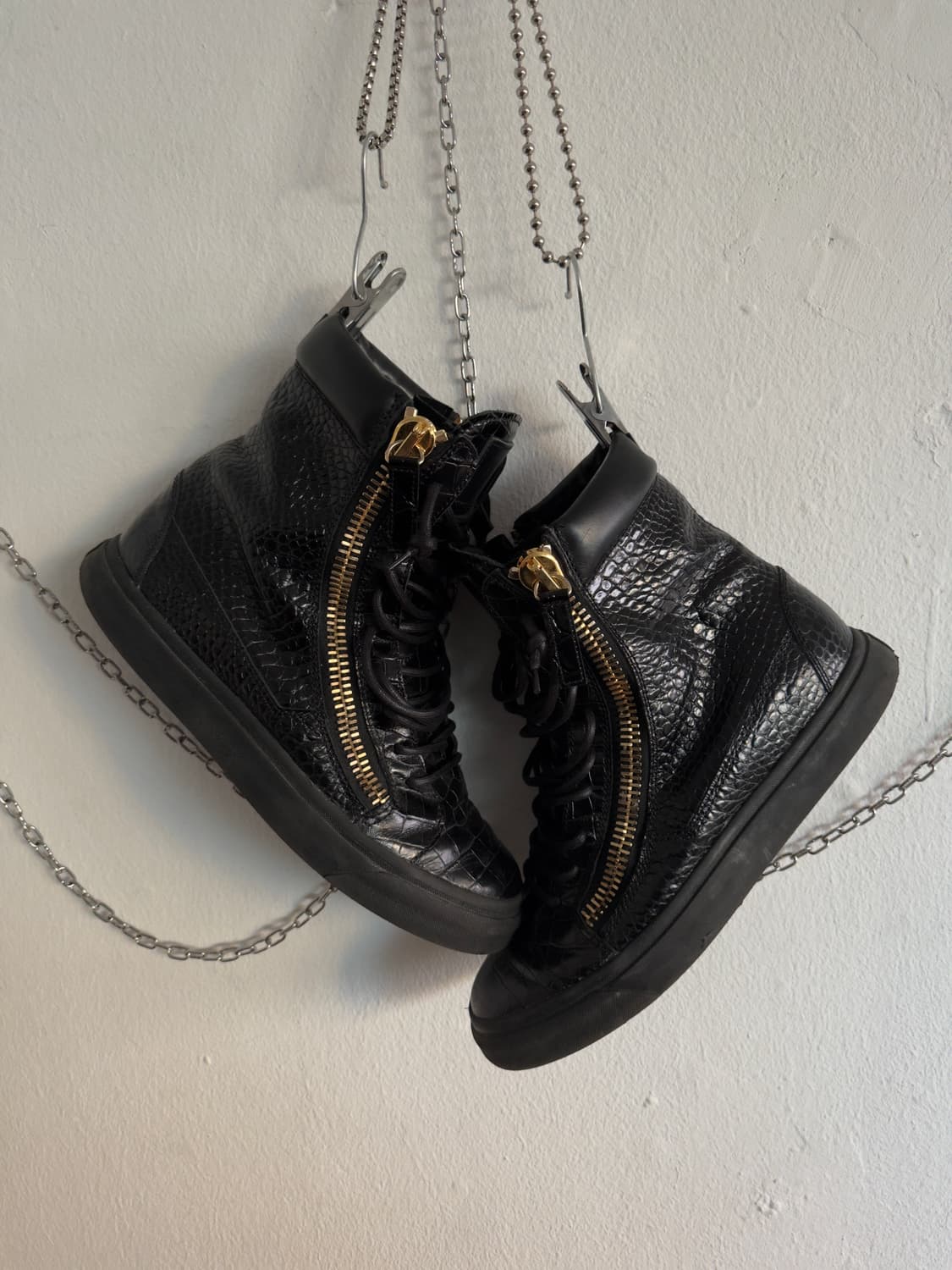 쥬세페자노티 오피움 스네이크스킨 사이드지퍼 하이탑 스니커즈 상품이미지3