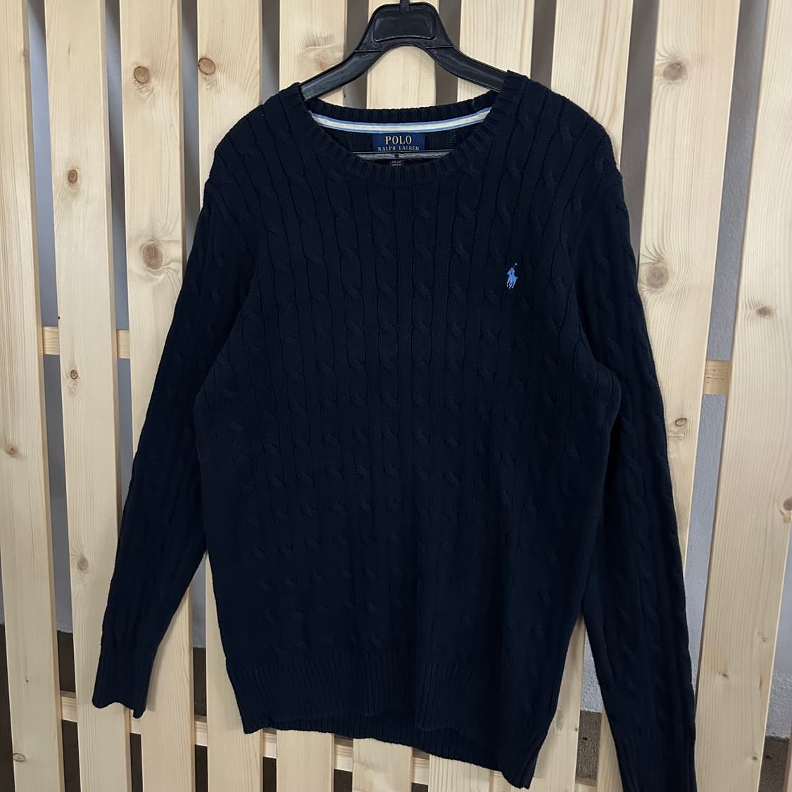 (M) 폴로 랄프로렌 라운드넥 네이비 케이블 니트 스웨터 상품이미지2